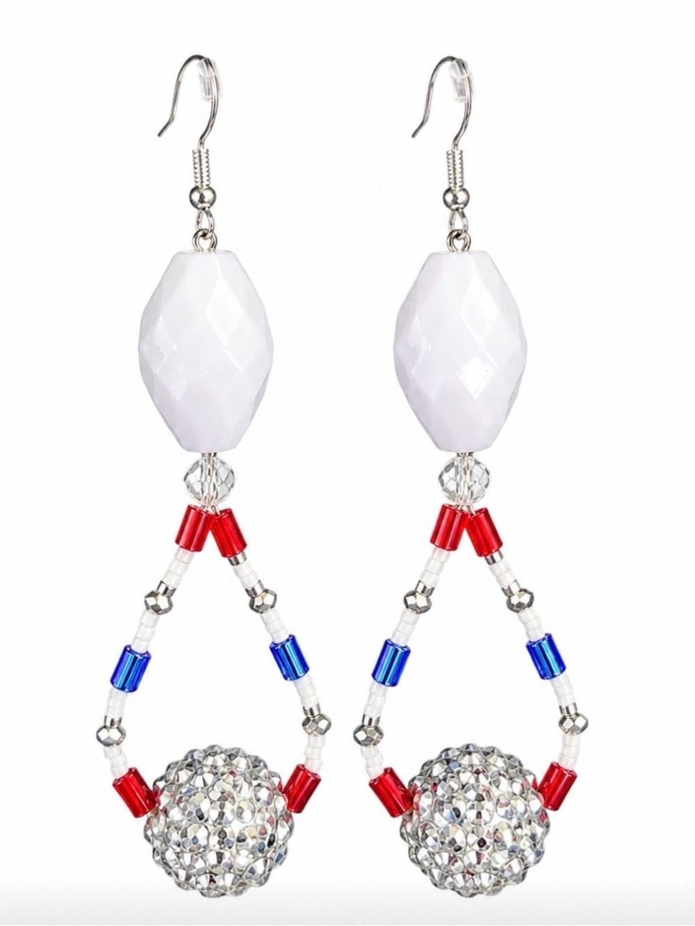 Handmade Star Spangled Fourth of July Earrings